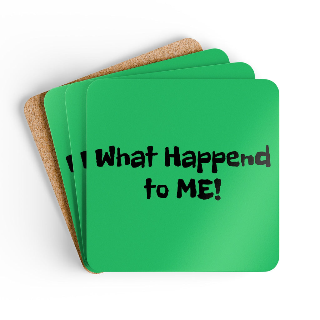 Hardboard Coasters with Cork Bottom (Set of 4)