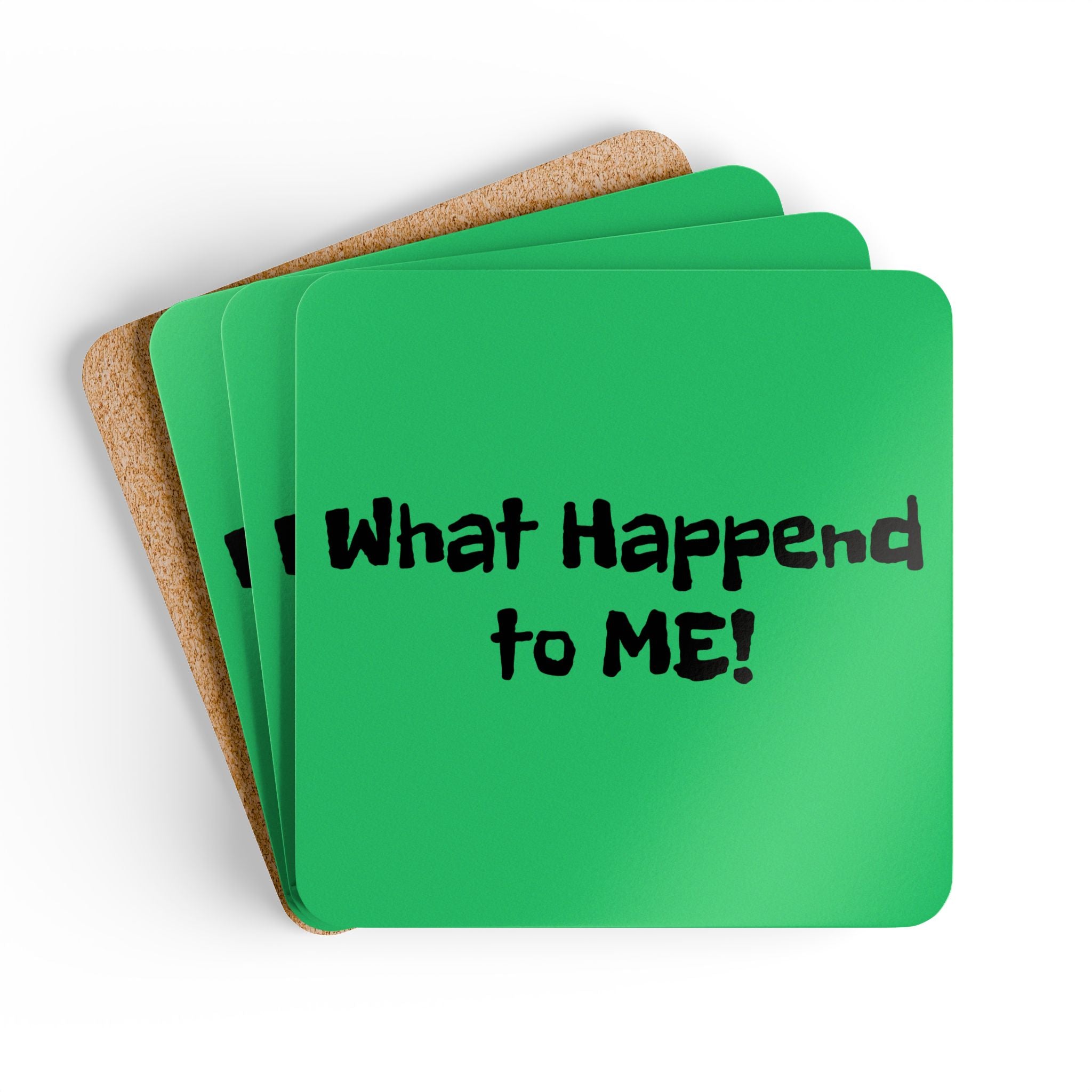 Hardboard Coasters with Cork Bottom (Set of 4)